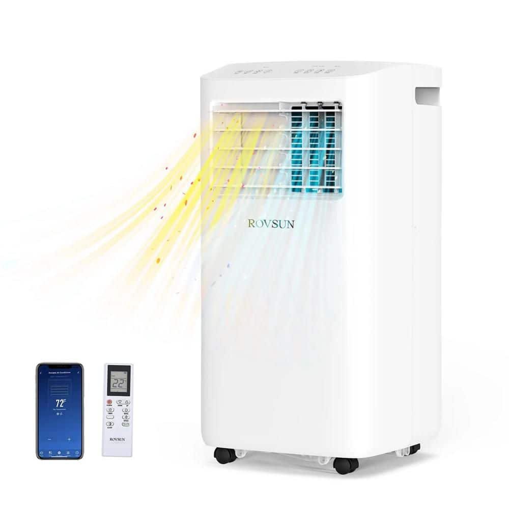 7,100 BTU (DOE) 10,000 BTU (ASHRAE) WIFI Portable Air Conditioner Cools 400 sq. ft. with Heater in White