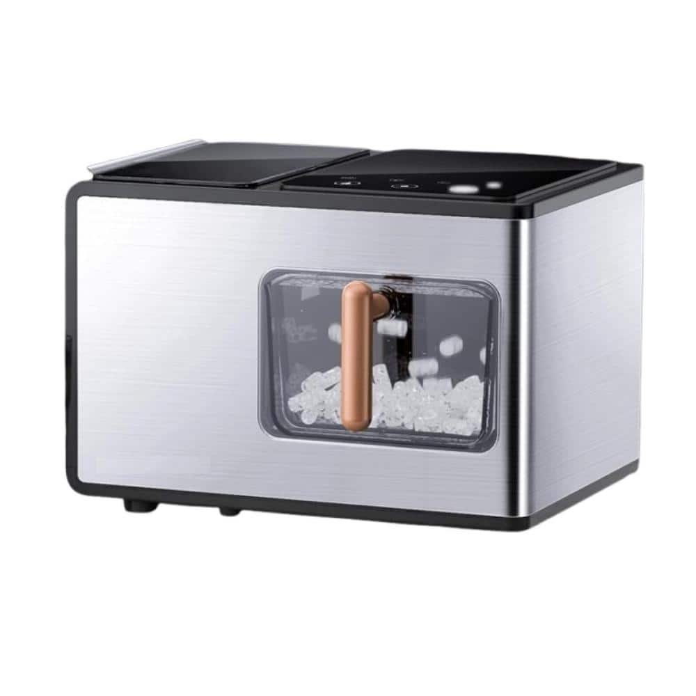 13.7 in. 40 lb. Pebble Ice Maker with Soft Chewable Ice Portable Ice Maker Stainless Steel with Touch Screen in Silver