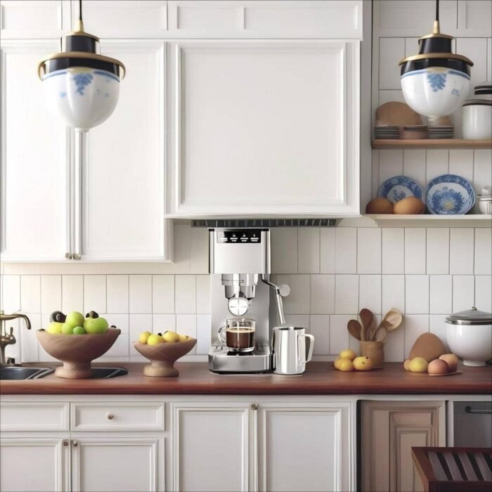 2-Cup Stainless Steel Silver Espresso Coffee Maker with Space Saving Design with Milk Frother Steam Wand - Image 2