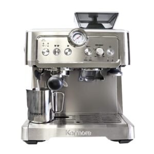 Semi Automatic 15 Bar Espresso Coffee Maker 2-Cup with Built-in Grinder and Milk Frother Silver/Stainless