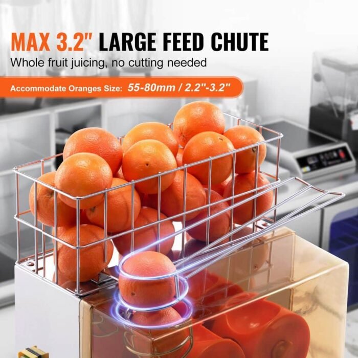 Commercial Orange Juicer Machine 120-Watt Automatic Juice Extractor Orange Squeezer for 20 Oranges Per Minute - Image 3