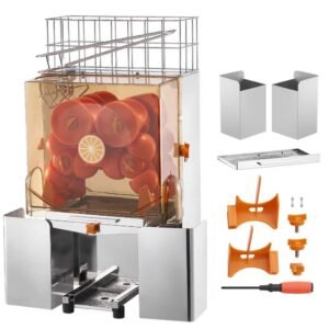 Commercial Orange Juicer Machine 120-Watt Automatic Juice Extractor Orange Squeezer for 20 Oranges Per Minute
