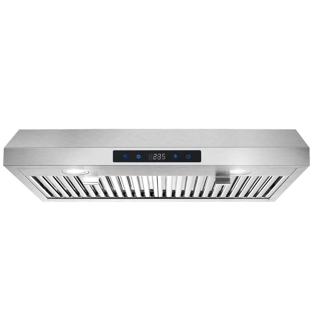 30 in. 500 CFM Ductless Range Hood Under Cabinet Stainless Steel Vent Hood Silver 3-Speeds