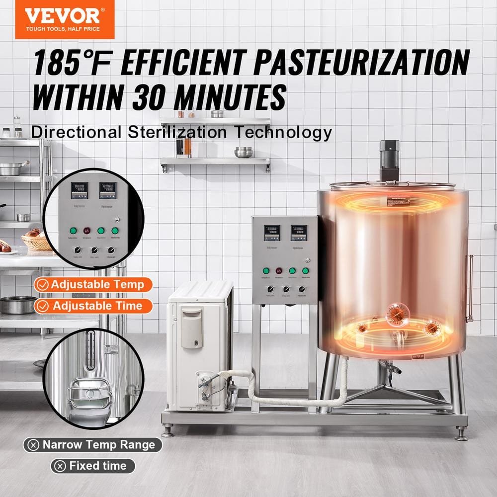 Milk Pasteurizer 150 L, Commercial Milk Pasteurization Machine, Food Grade 304 Stainless Steel - Image 2