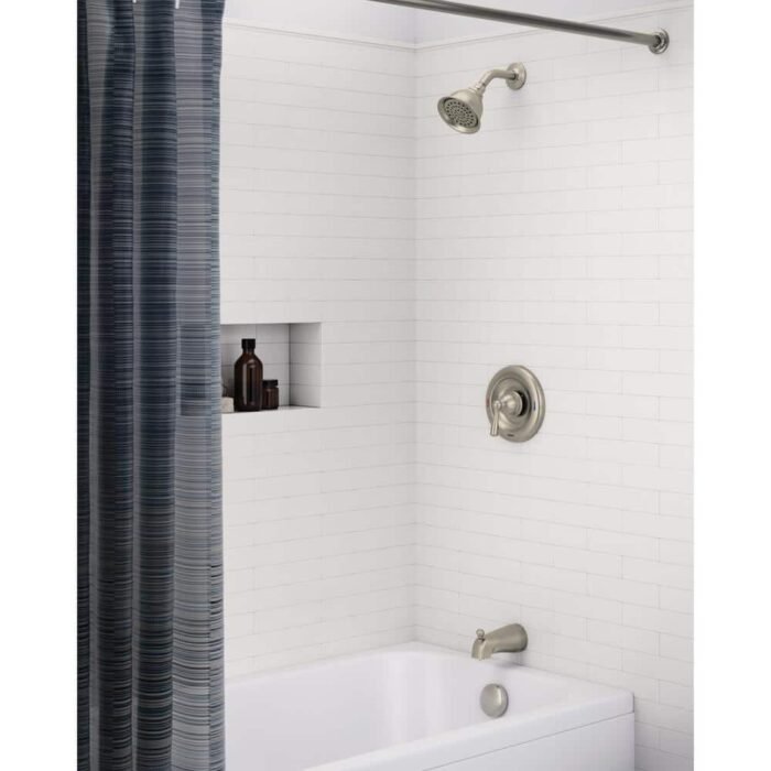 Banbury Single Handle 1-Spray Tub and Shower Faucet 1.75 GPM in Spot Resist Brushed Nickel (Valve Included) - Image 4