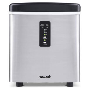 Portable 28 lb. of Ice a Day Countertop Ice Maker BPA Free Parts with 3 Ice Sizes and Ice Scoop - Stainless Steel
