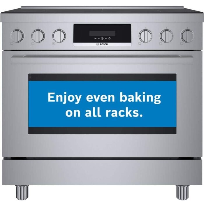 800 Series 36 in. 3.7 cu ft. 5 Burner Slide-In Industrial Style Induction Range w/ Convection Pro in Stainless Steel