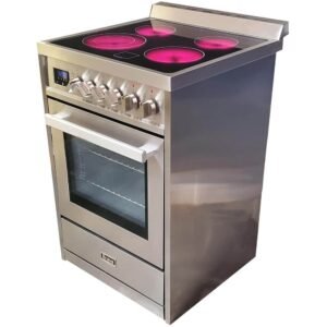 24 in. 4-Element Electric Range with Broil, Pizza and Convection in Stainless Steel