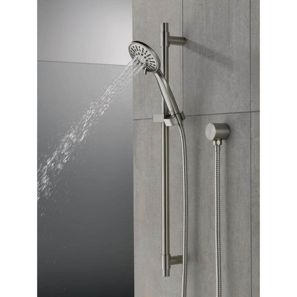 4-Spray Patterns 1.75 GPM 3.88 in. Wall Mount Handheld Shower Head in Stainless - Image 2