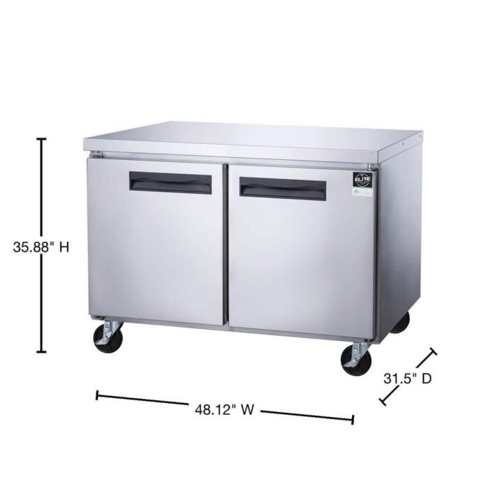 48.125 in. W 12.2 cu. ft. 2-Door Commercial Upright Undercounter Freezer - Image 3