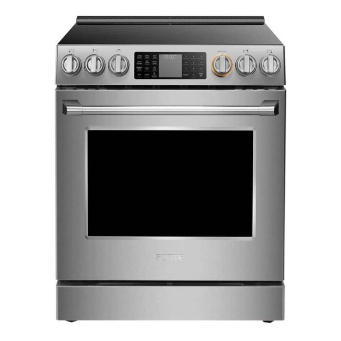 30 in. 5 Burner Element Slide-In Single Oven Electric Range in Stainless Steel with Convection Bake and Air Fry