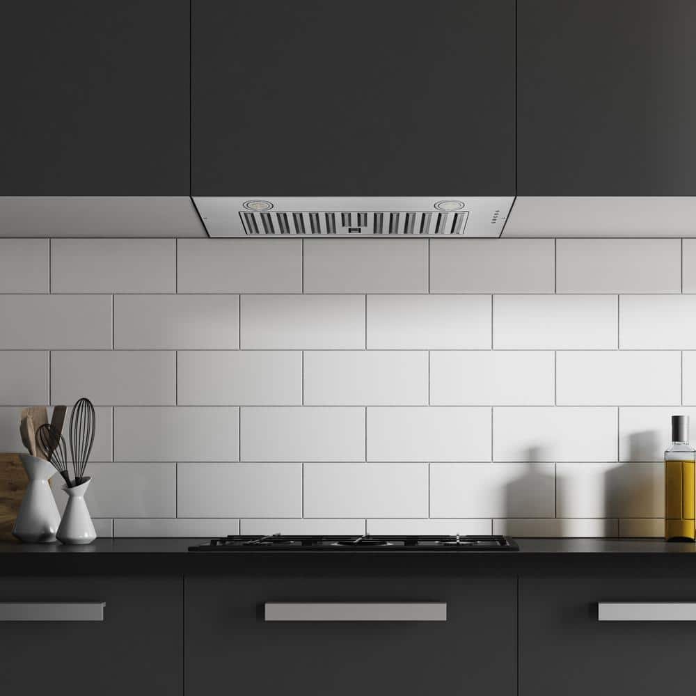 30 in. Convertible Insert Range Hood with Changeable LED Powerful Suction Baffle Filter in Stainless Steel - Image 2