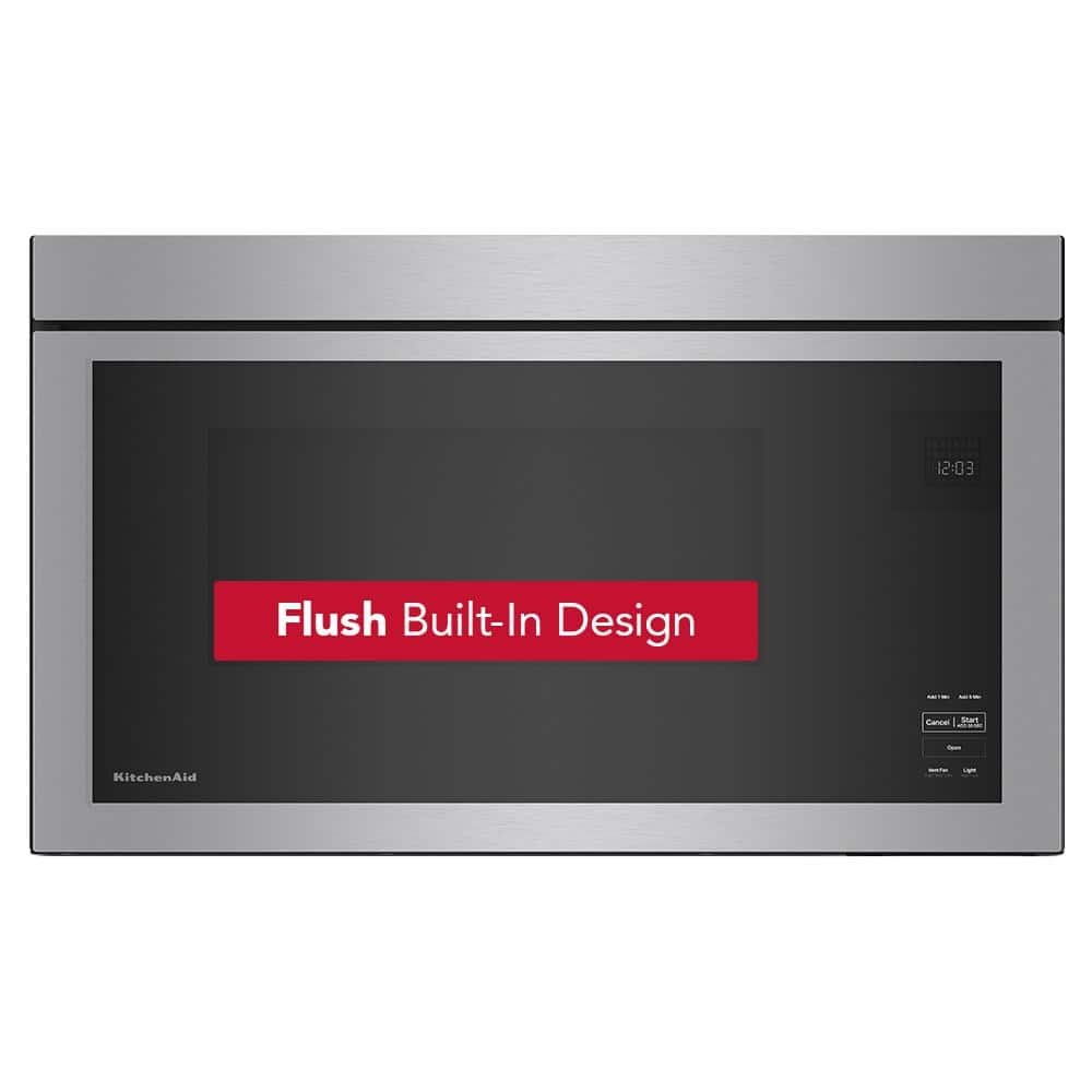 30 in. W 1.1 cu. ft. Stainless Steel Flush Built-In 1000-Watt Over-the-Range Microwave