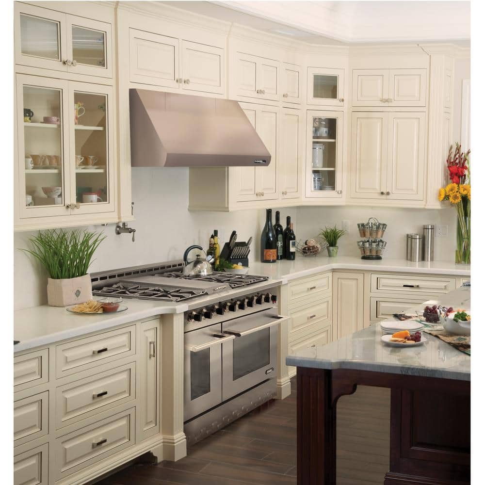 48 in. 1200 CFM Professional Style Stainless Steel Range Hood with Stainless Steel Baffles - Image 2