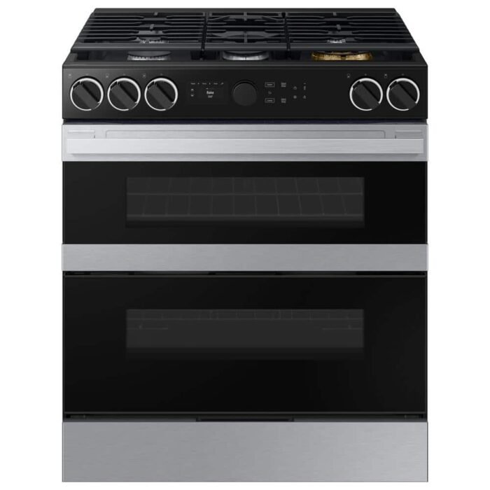 30 in. Bespoke 5-Burner Element Smart Slide-In Dual Fuel Range 6.3 cu. ft. Capacity with Flex Duo in Stainless Steel