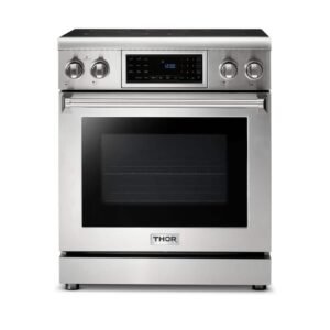 Tilt Panel 30 in. 5 Elements Freestanding Electric Range with Self-Cleaning Air Fry Convection Oven in Stainless Steel
