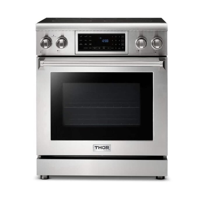 Tilt Panel 30 in. 5 Elements Freestanding Electric Range with Self-Cleaning Air Fry Convection Oven in Stainless Steel