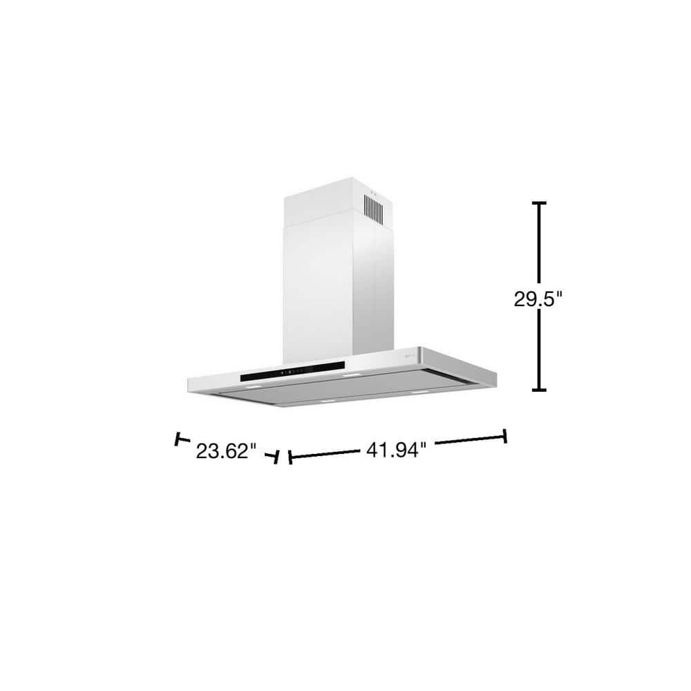Vista 42 in. Shell Only Island Mount Range Hood with LED Lights in Stainless Steel - Image 2