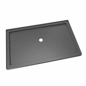 SlimLine 60 in. x 36 in. Alcove Single Threshold Shower Pan Base with Center Drain in Slate Gray