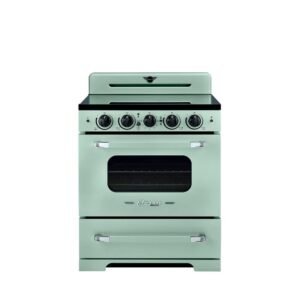 Classic Retro 30 in. 5 Burner Element Freestanding Induction Range with Convection Oven and Air Fry in Summer Mint Green