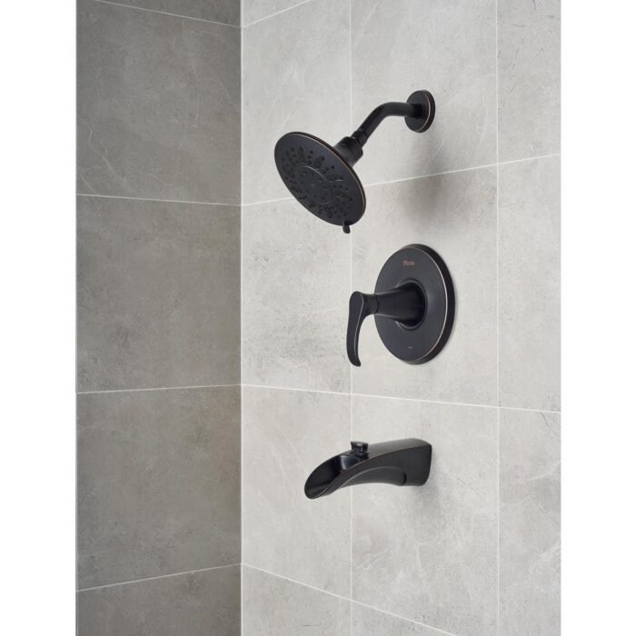 Brea Single-Handle 3-Spray Tub and Shower Faucet in Tuscan Bronze with Waterfall Spout (Valve Included) - Image 3