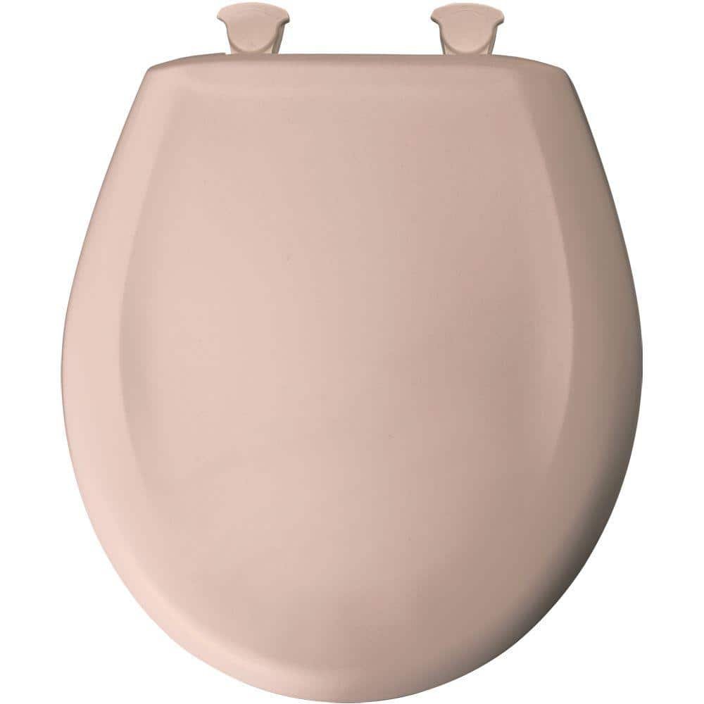 Soft Close Round Plastic Closed Front Toilet Seat in Venetian Pink Removes for Easy Cleaning and Never Loosens - Image 2