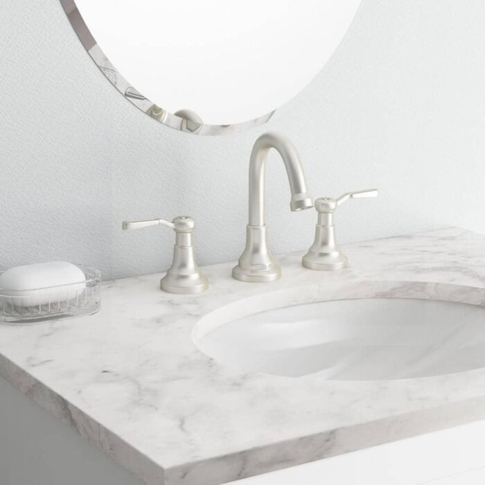 Worth 8 in. Widespread 2-Handle Bathroom Faucet in Vibrant Brushed Nickel - Image 2