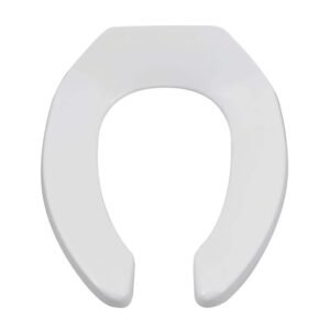 Commercial Elongated Open Front Toilet Seat in White