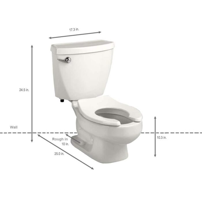 Baby Devoro FloWise 10 in. Rough-in 2-Piece 1.28 GPF Single Flush Round Toilet in White - Image 2