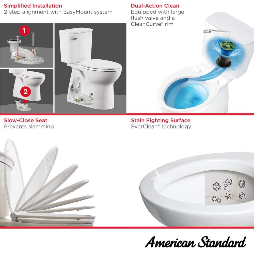 Aspirations 12 in. Rough In 2-Piece 1.28 GPF Single Flush Elongated Toilet with Slow Close Seat in White - Image 3