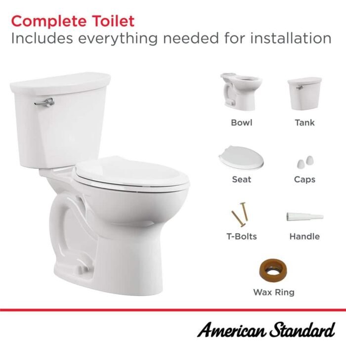 Cadet 10 in. Antimicrobial 2-Piece 1.28 GPF Single Flush Chair Height Round Front Toilet with Slow Close Seat in White - Image 3