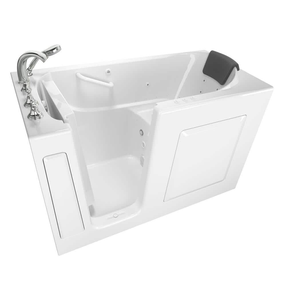 Gelcoat Premium Series 60 in. Left Hand Walk-In Whirlpool and Air Bathtub in White