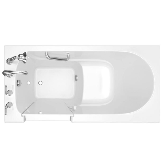 Exclusive Series 60 in. x 30 in. Left Hand Walk-In Soaking Bathtub with Quick Drain in White - Image 3