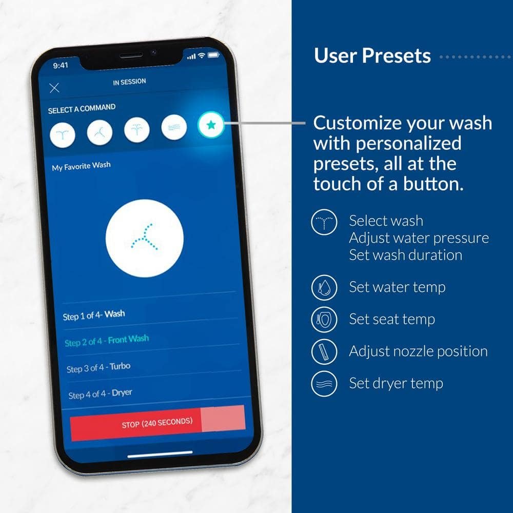 BB-1200 Electric Bidet Seat for Elongated Toilets Bundle with Bemis Living App and Drylette Towels in White - Image 3