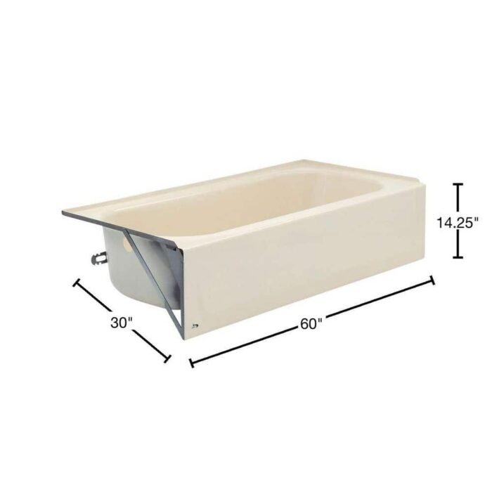 Aloha 60 in. x 30 in. Soaking Bathtub with Right Drain in White - Image 2