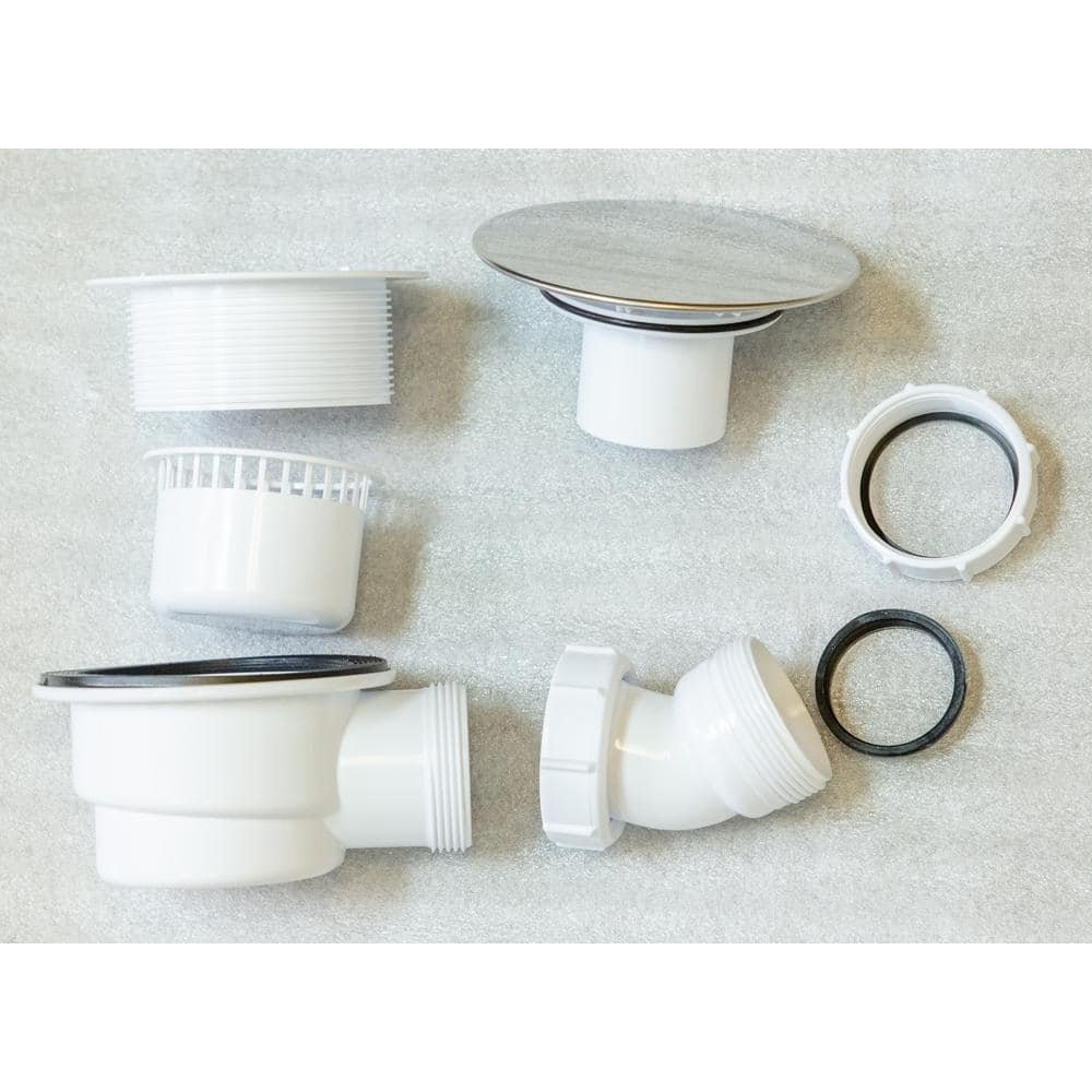 Lavish 37-1/2 in. x 37-1/2 in. x 82 in. Corner Drain Corner Shower Stall Kit in White with Easy Fit Drain - Image 2