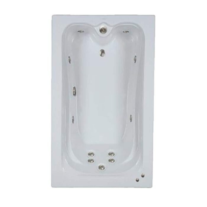 Premier 60 in. x 42 in. Acrylic Rectangular Drop-in Whirlpool Bathtub with Reversible Drain in White