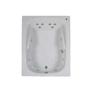 60 in. x 48 in. Acrylic Rectangular Drop-in Whirlpool  Bathtub with Reversible Drain in White