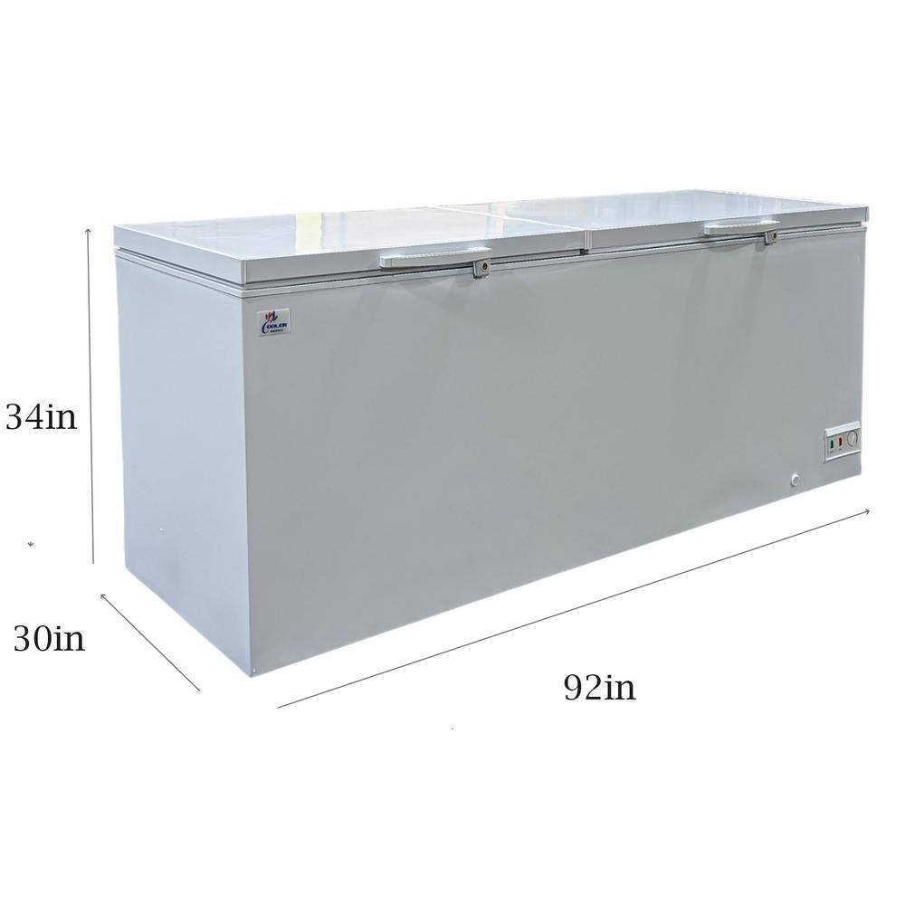 92in. W 26.7 cu ft Commercial Manual Defrost Chest Freezer in White - Image 2