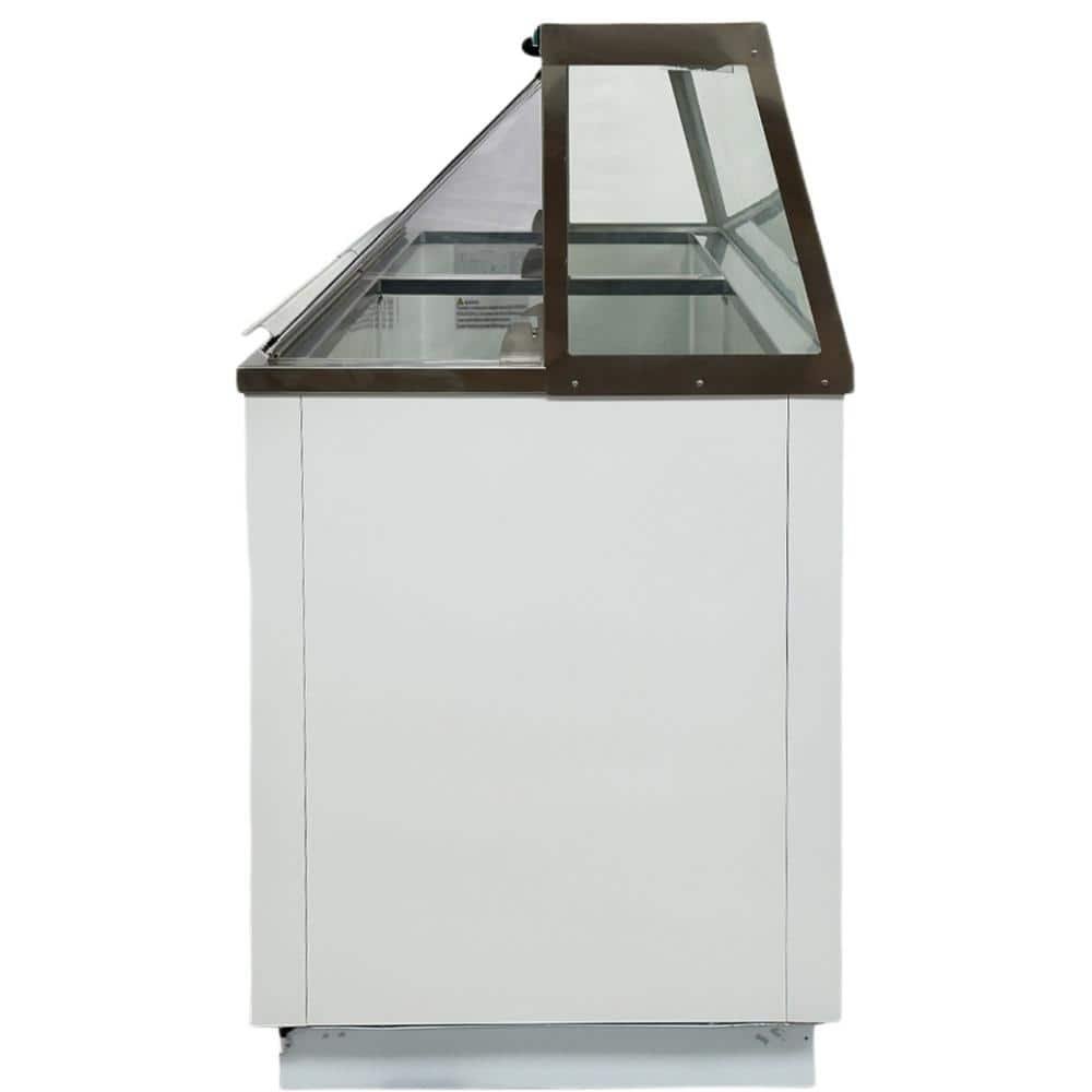88.75 in. W 30.6 cu. ft. Automatic-Defrost Commercial Portable Freezer 16 Tub Deluxe Ice Cream Dipping Cabinet in white - Image 3