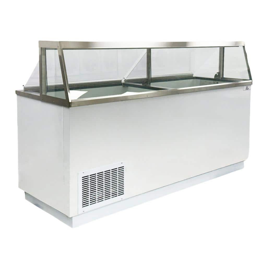 88.75 in. W 30.6 cu. ft. Automatic-Defrost Commercial Portable Freezer 16 Tub Deluxe Ice Cream Dipping Cabinet in white - Image 2