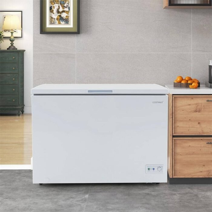 44 in. 10 cu. ft. Manual Defrost Chest Freezer with 7-Level Temperature, Removable Basket in White - Image 3