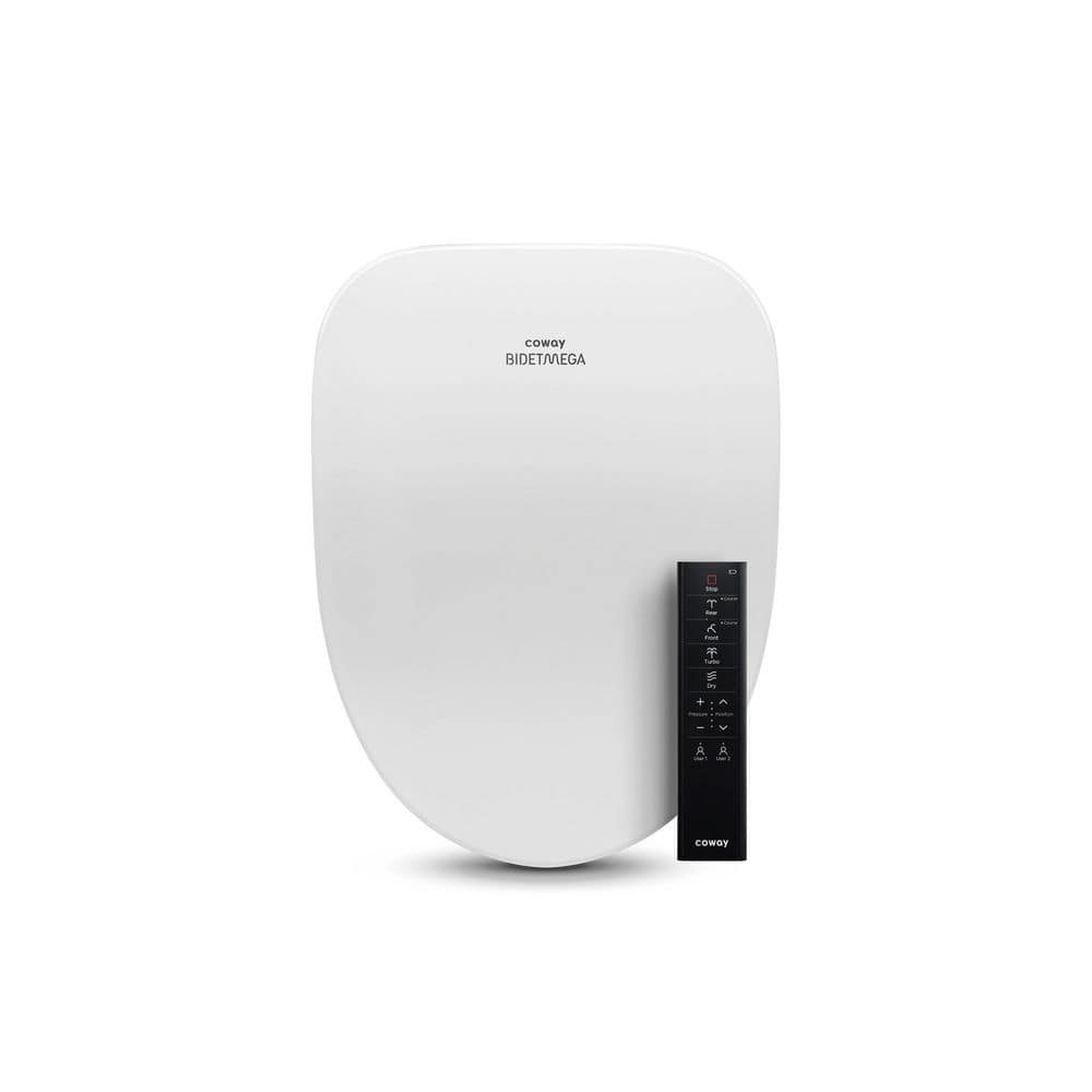 Bidetmega 500S Electric Instant Heating Bidet Seat for Elongated Toilets in White