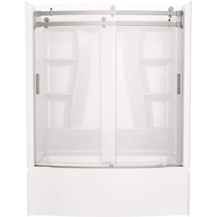 Classic 500 Curve 32 in. x 60 in. x 60 in. Alcove Rectangular Bathtub and Shower Combo in White