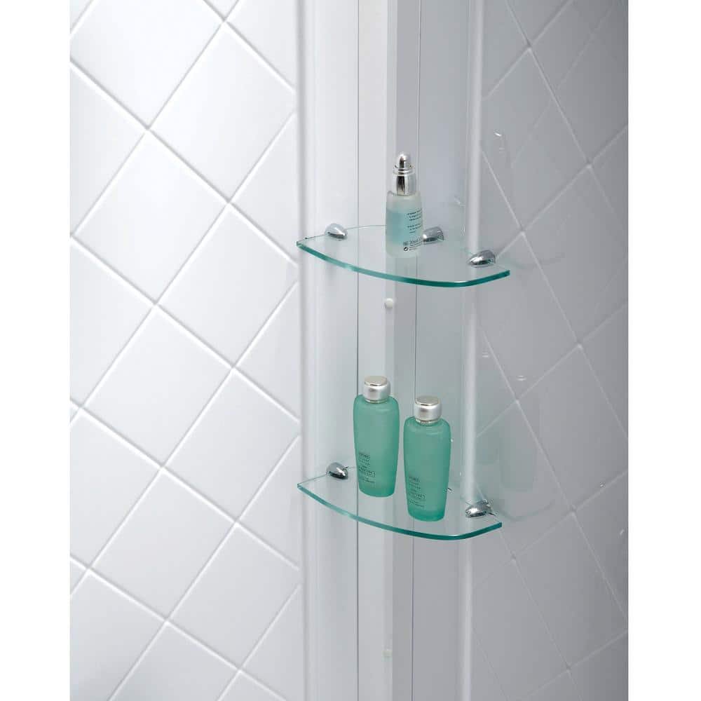 SlimLine 60 in. x 36 in. Single Threshold Shower Pan Base in White Left Hand Drain Pan Base with Back Walls - Image 2