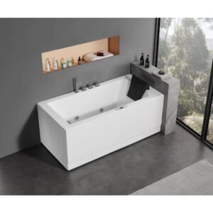 60 in. Acrylic Flatbottom Whirlpool Bathtub in White