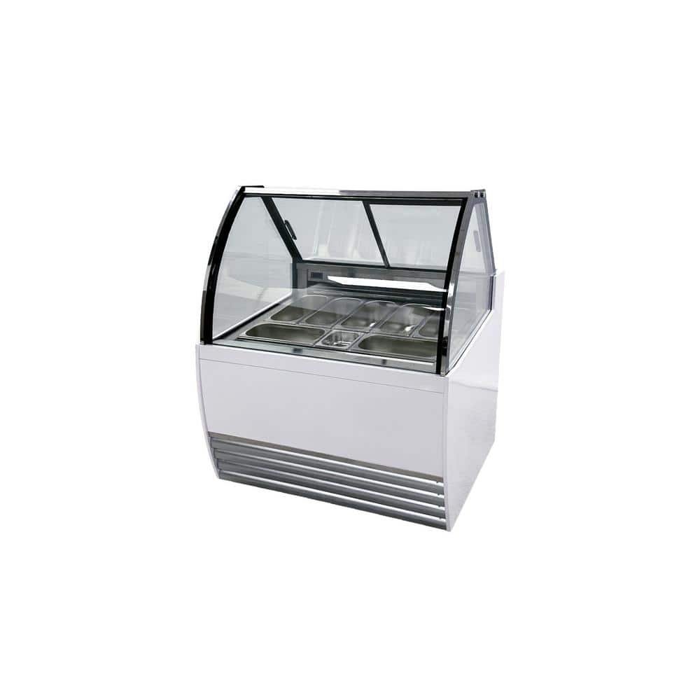 35.7 in. 7 Cu. Ft. Manual Defrost Chest Freezer Gelato Dipping Cabinet Ice Cream EDW7 Freezer with 7-Pan in White - Image 3