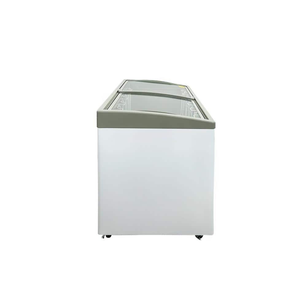 60.5 in. 16 cu. ft. Manual Defrost Commercial Curved Glass Top Display Chest Freezer ESD453S in White - Image 2
