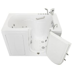 Capri 52 in. x 30 in. Acrylic Walk-In Whirlpool and Air Bath in White with Right Outward Swing Door and Fast Fill/Drain