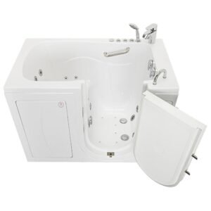 Capri 52 in. x 30 in. Walk-In Whirlpool & Air Bath in White with RHS Outward Swing Door, Heated Seat and Fast Fill/Drain